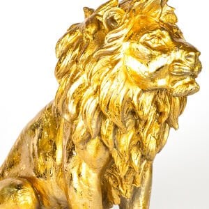 Altın Varaklı Altın Yeleli Aslan Biblo Gold 50x50x24 Cm.
