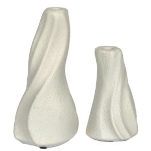 Dekoratif Seramik Şamdan Burgu 2'li Set Mint Yeşili