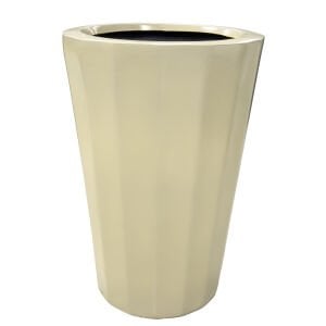 Fiber Saksı, Köşeli Konik, Büyük, Krem - 51x35 cm