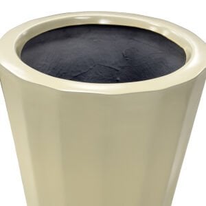 Fiber Saksı, Köşeli Konik, Büyük, Krem - 51x35 cm