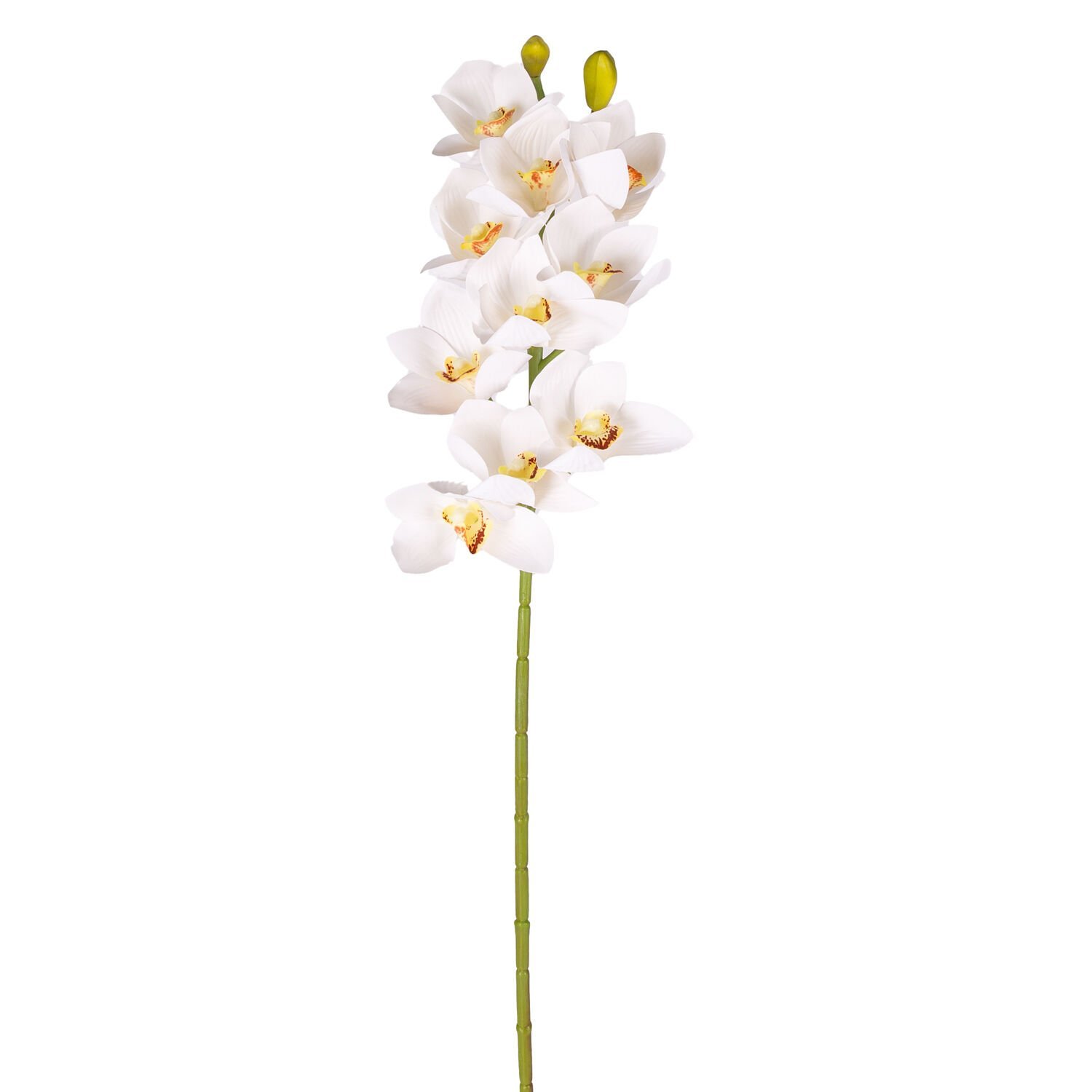 Yapay Orkide Gerçek Dokunuş Beyaz-Sarı 75 Cm.