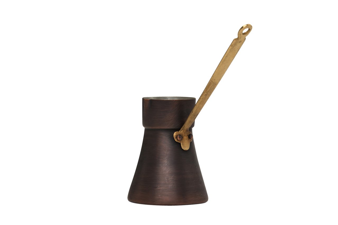 Vintage Bakır Kahve Cezvesi Mat Okside Cila 7x10 Cm