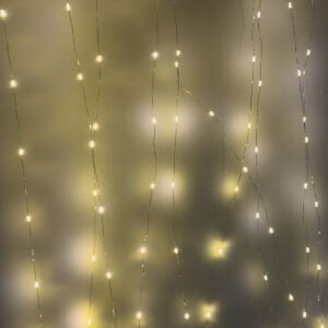 Yılbaşı Led-Peri Işık, Gün Işığı - 50 Ledli, USB Girişli, Pilli, Şeffaf Kablo, 5 Metre