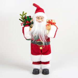 Hediye Taşıyan Klasik Noel Baba Kırmızı-Beyaz 20 x 30 Cm.