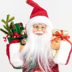 Hediye Taşıyan Klasik Noel Baba Kırmızı-Beyaz 20 x 30 Cm.