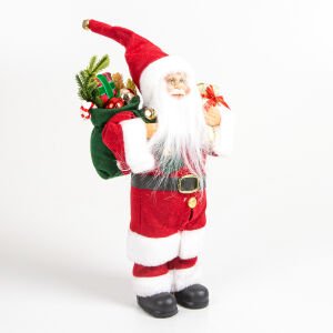 Hediye Taşıyan Klasik Noel Baba Kırmızı-Beyaz 20 x 30 Cm.