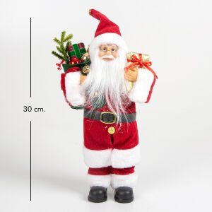 Hediye Taşıyan Klasik Noel Baba Kırmızı-Beyaz 20 x 30 Cm.