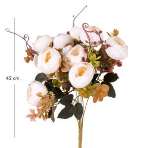 Yapay Çiçek Şakayık Demet 9 Dal Krem 42 Cm.