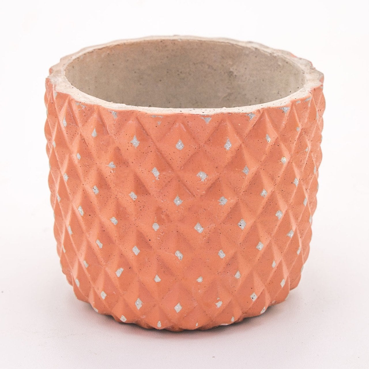 Veramaya Baklava Desen Eskitme Beton Saksı Kiremit Renk 14x12 Cm