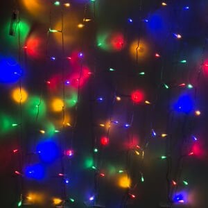Yılbaşı Led Işık, MultiColor - 100 Ledli, USB Girişli, Pilli, Şeffaf Kablo, 10 Metre
