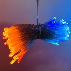 Yılbaşı Led Işık, MultiColor - 100 Ledli, USB Girişli, Pilli, Şeffaf Kablo, 10 Metre