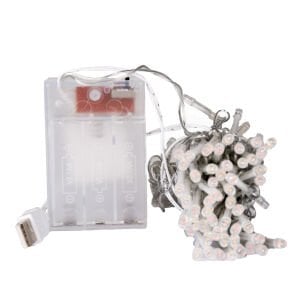 Yılbaşı Led Işık, MultiColor - 100 Ledli, USB Girişli, Pilli, Şeffaf Kablo, 10 Metre