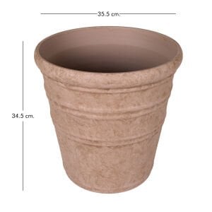 Oval İç ve Dış Mekan Saksı Vizon Mini Boy 35,5x35,5x34,5 Cm.