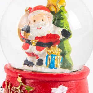 Kar Küresi Hediye Taşıyan Noel Baba Figürlü Kırmızı-Beyaz 6,5 X 4,5 Cm.
