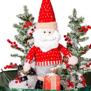 Yılbaşı Kar Fıskiyeli Noel Baba Işıklı Ve Müzikli 65X75 Cm