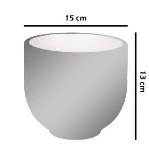 El Yapımı Tabaklı Delikli Beton Saksı Turkuaz Beyaz 15x13 Cm