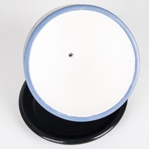 El Yapımı Tabaklı Delikli Beton Saksı Ege Mavisi Siyah 15x13 Cm