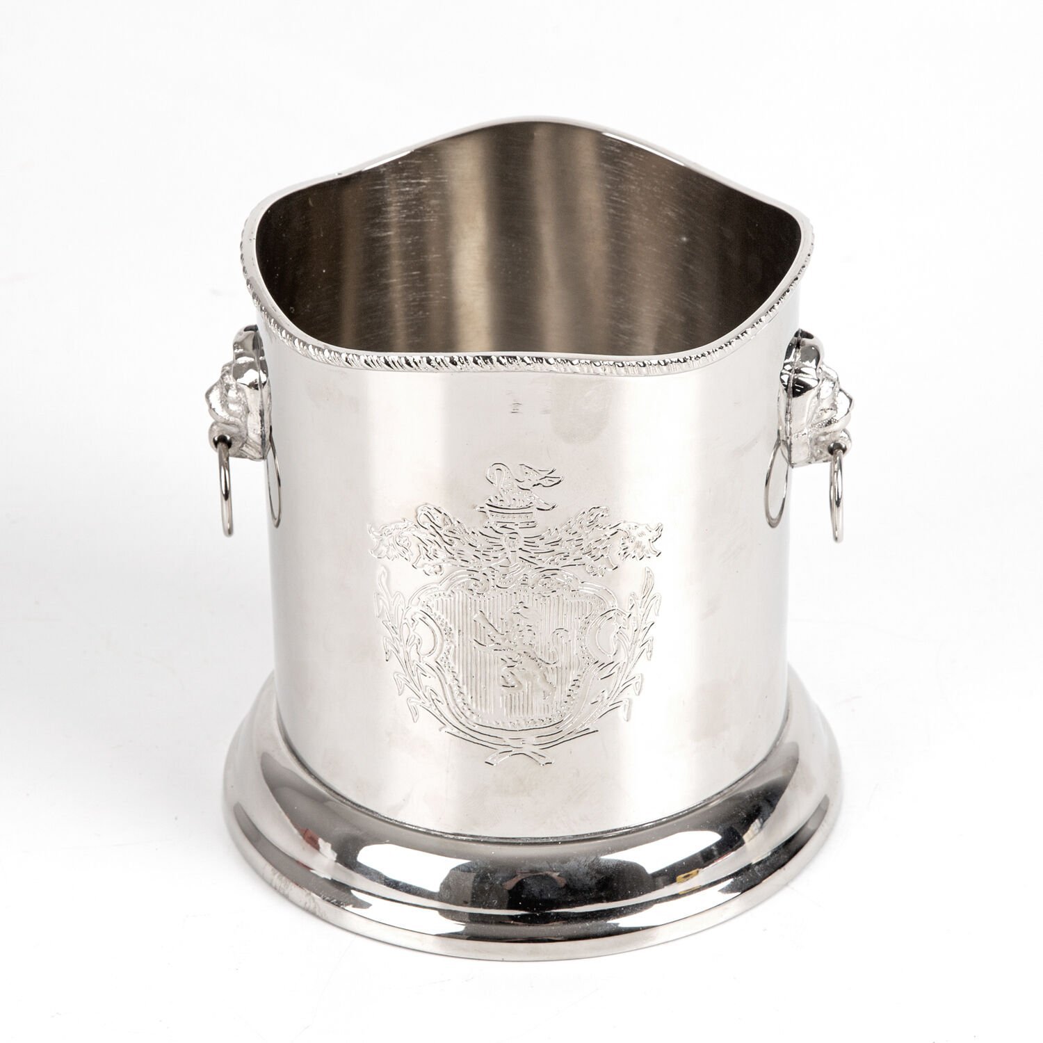 Buzluk, Şişe Soğutucu, Nikel Kaplama, Kulplu, Gümüş Renk - 14x13x14 cm