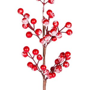 Yılbaşı Çiçeği Pike Berry Karlı Kırmızı 40 Cm.