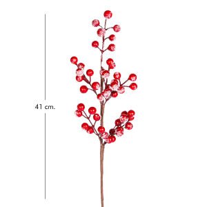 Yılbaşı Çiçeği Pike Berry Karlı Kırmızı 40 Cm.
