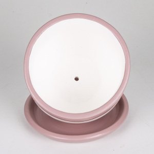 El Yapımı Tabaklı Delikli Beton Saksı Pudra Pembe Beyaz 15x13 Cm