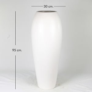 Saksı Vasso Düz Beyaz 30x95 Cm