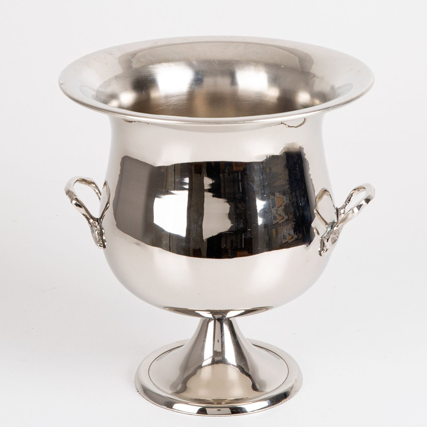 Buz Kovası, Şişe, Nikel Kaplama, Kulplu, Gümüş Renk - 23x24 cm