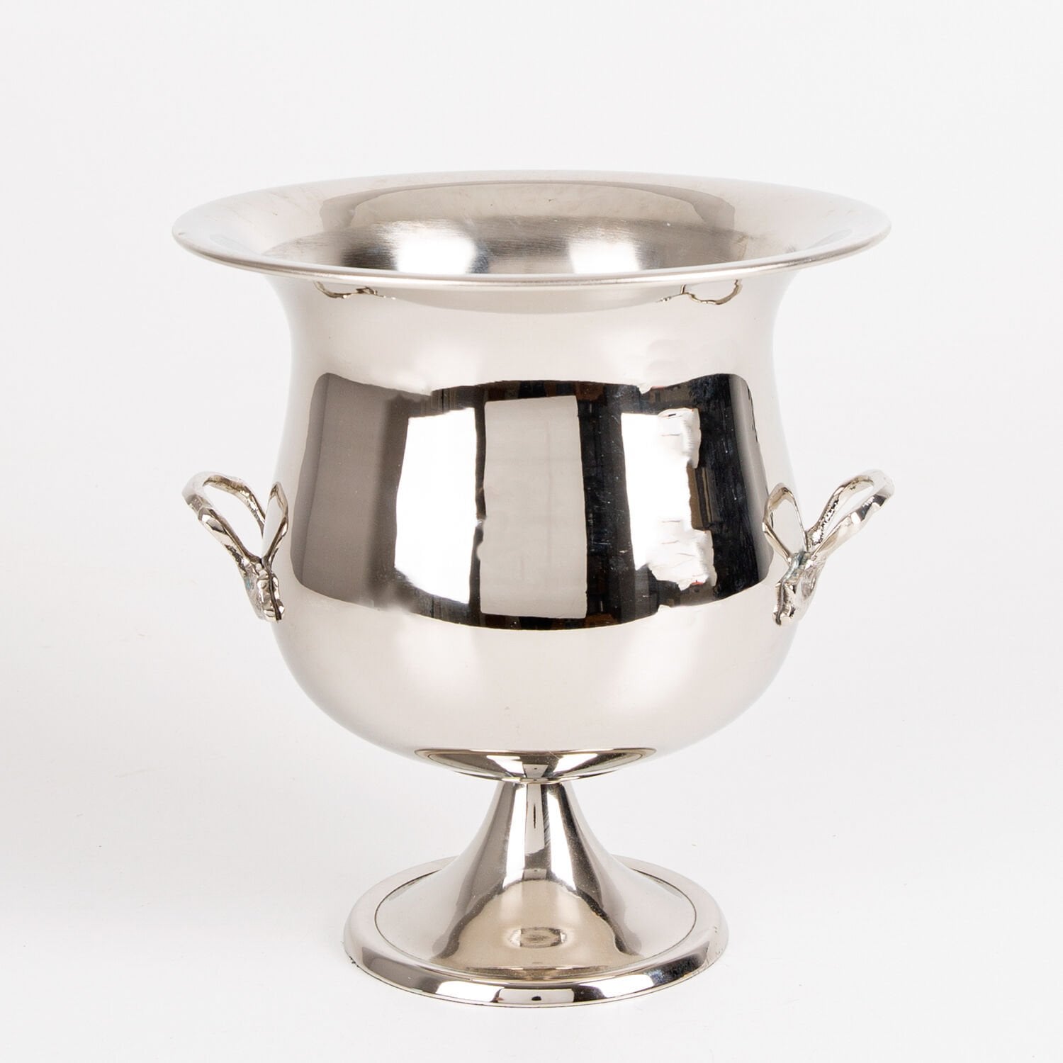 Buz Kovası, Şişe, Nikel Kaplama, Kulplu, Gümüş Renk - 23x24 cm