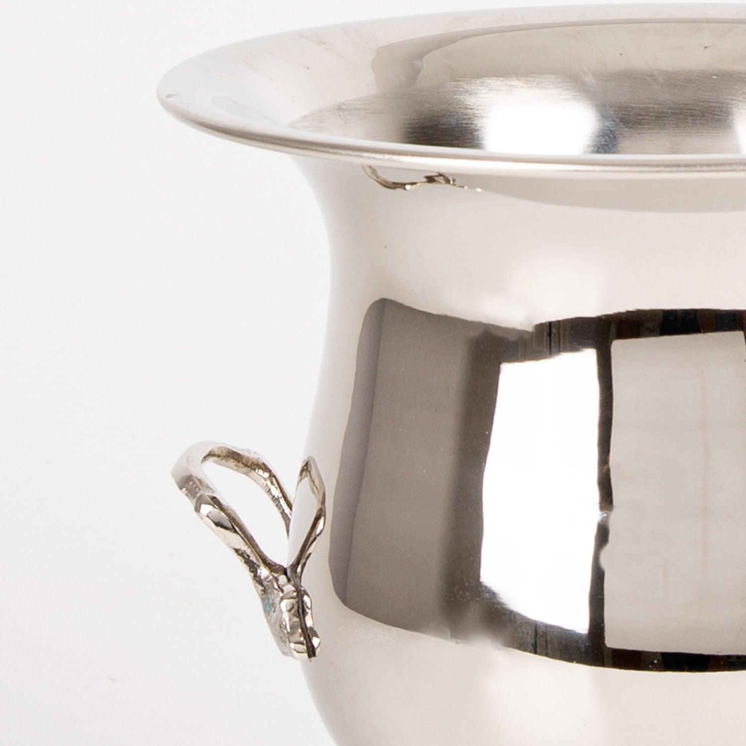 Buz Kovası, Şişe, Nikel Kaplama, Kulplu, Gümüş Renk - 23x24 cm