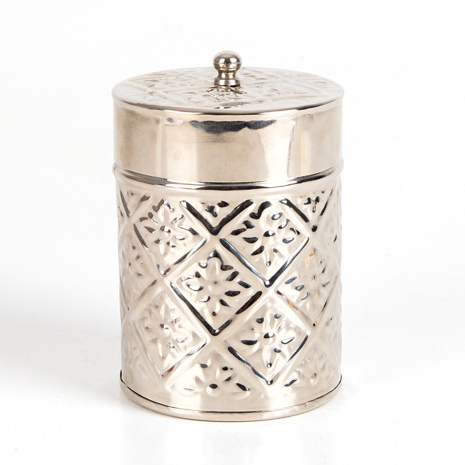 Kutu, Gümüş Kaplama, Kabartmalı, Kapaklı, Gümüş Renk - 9,5x12,5 cm