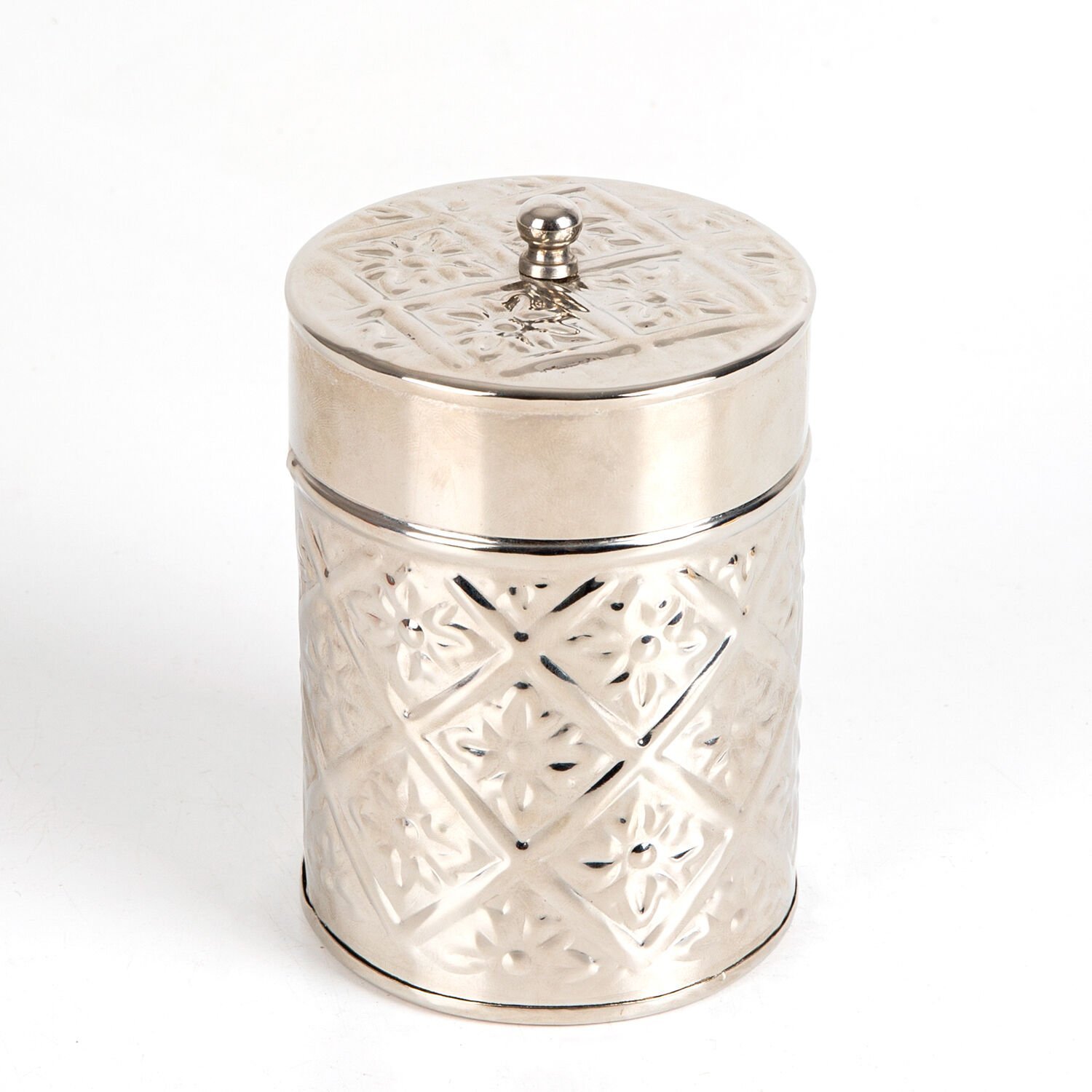 Kutu, Gümüş Kaplama, Kabartmalı, Kapaklı, Gümüş Renk - 9,5x12,5 cm