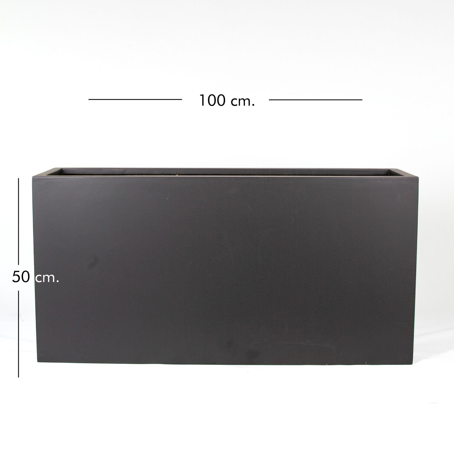 Saksı / Seperatör, Dikdörtgen, Siyah - 25x100x50 cm
