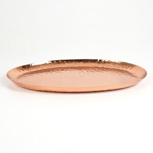 Bakır Kaplama Paslanmaz Oval Tepsi Bakır Renk  32 x 2 x 23 Cm.