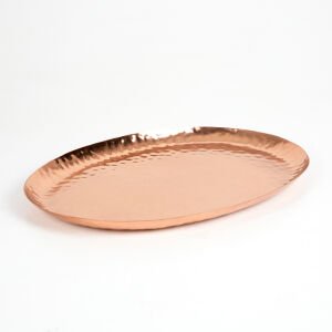 Bakır Kaplama Paslanmaz Oval Tepsi Bakır Renk  32 x 2 x 23 Cm.
