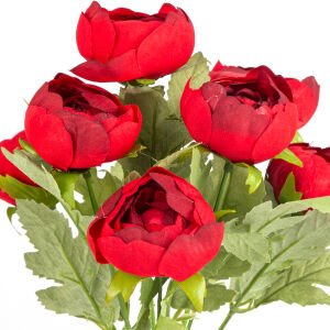 Yapay Çiçek Rannaculus Şakayık Demet Kırmızı 28 Cm.