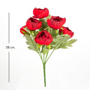 Yapay Çiçek Rannaculus Şakayık Demet Kırmızı 28 Cm.