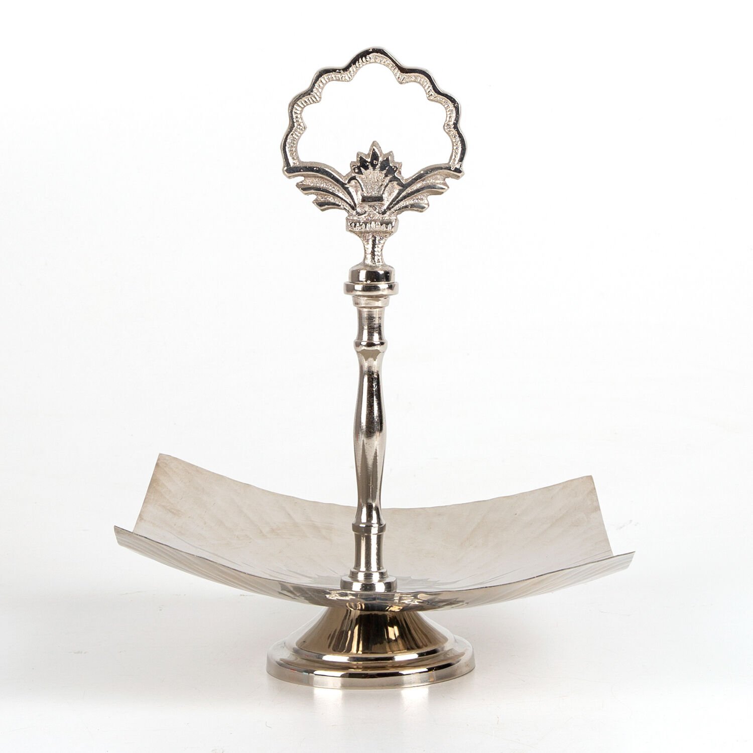 Metal Kurabiyelik, Nikel Kaplama, Gümüş Renk - 23x30x23 cm