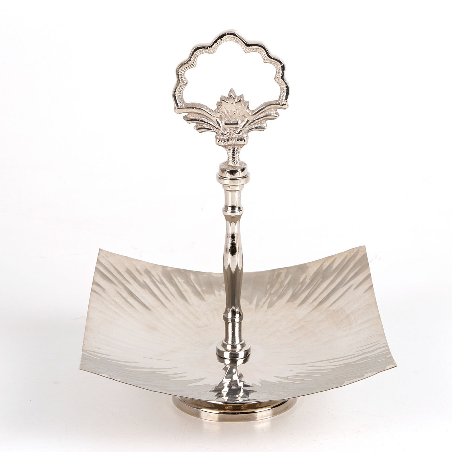 Metal Kurabiyelik, Nikel Kaplama, Gümüş Renk - 23x30x23 cm