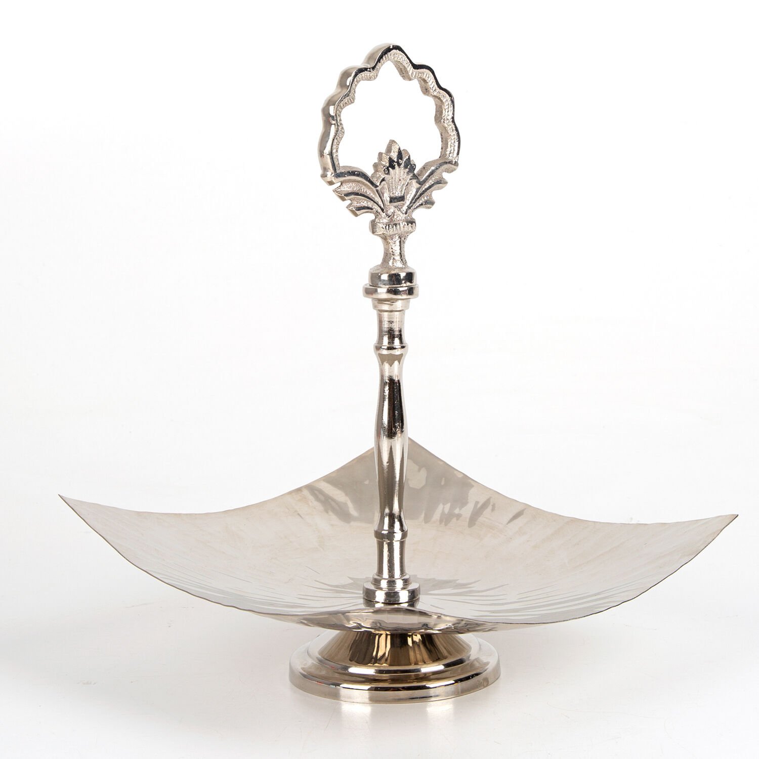 Metal Kurabiyelik, Nikel Kaplama, Gümüş Renk - 23x30x23 cm