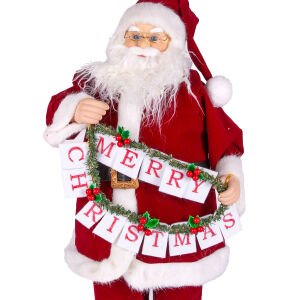 Yılbaşı Noel Baba ''Merry Christmas'' Müzikli Işıklı ve Hareketli 70 Cm.