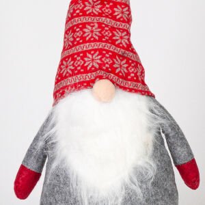Yılbaşı Süsü Pelüş Cüce Kırmızı-Gri 50 Cm.