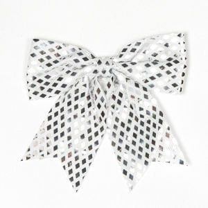 Yılbaşı Süsü, Askılı Parlak Pullu Fiyonk, Lame - 20x20 cm