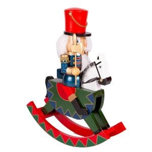 Yılbaşı Süsü, Kurşun Asker, Fındıkkıran, Sallanan At, Baltalı, Kırmızı-Mavi - 25x30 cm