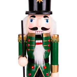 Yılbaşı Süsü Kurşun Asker Fındıkkıran Tüfek Detaylı Yeşil-Beyaz 38 Cm.