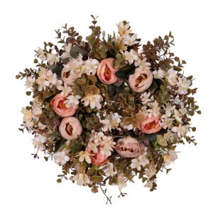 Kapı Çelengi Pembe Şakayıklı Pembe-Kızıl 40x40 Cm.