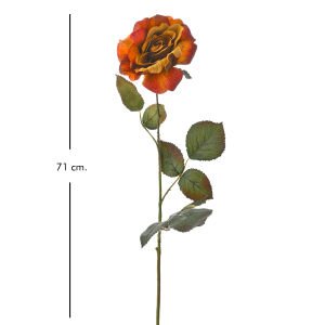 Yapay Çiçek Gül Dalı Turuncu 71 Cm.