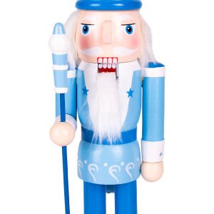 Yılbaşı Süsü Kurşun Asker Beyaz Taçlı Fındıkkıran Mavi 37 Cm.