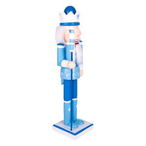 Yılbaşı Süsü Kurşun Asker Beyaz Taçlı Fındıkkıran Mavi 37 Cm.