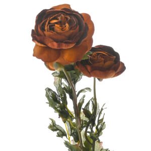 Yapay Çiçek Kadife Rananculus Dalı Kahverengi 63 Cm.