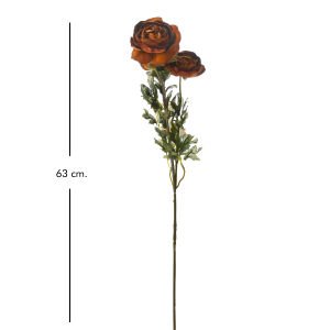 Yapay Çiçek Kadife Rananculus Dalı Kahverengi 63 Cm.